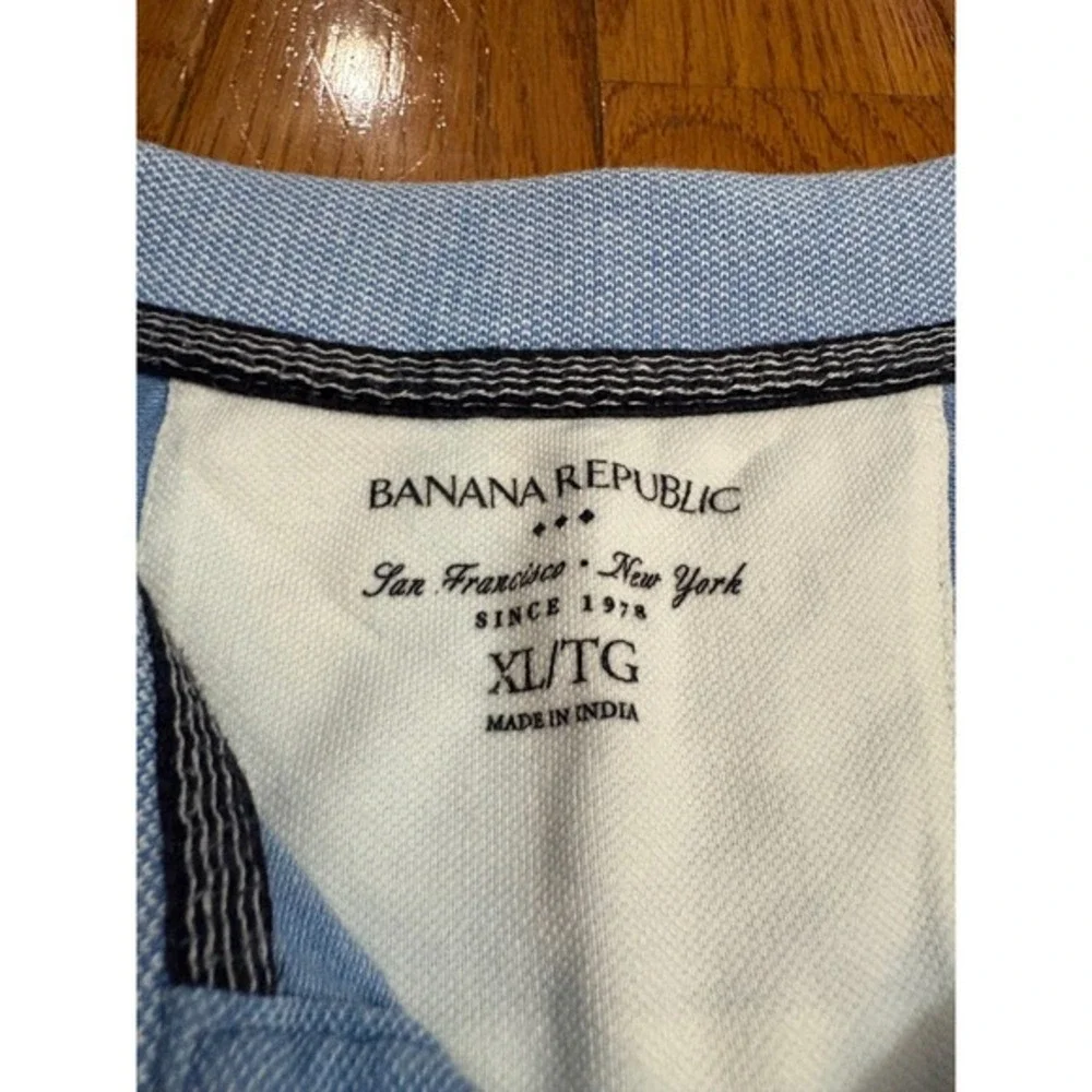 Banana Republic Mens Light Blue Classic Fit Polo‎ Shirt XL TG Big Tall Elephant